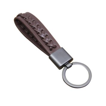 Color Woven Leather Keychain