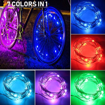Colorful Led Spoke Light Waterproof Bike Wheel Light with String Light