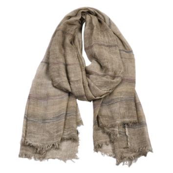 Comfort Soft Autumn Striped Warm Cotton Men Scarf with Tassel