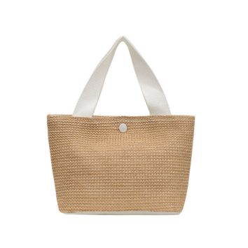 Coming Jute Bag Tote Handmade Weaving Shoulder Straw Woven Beach Bag