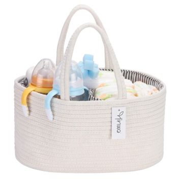 Cotton Rope Baby Diaper Caddy Organizer Large Rope Nursery Storage Bin