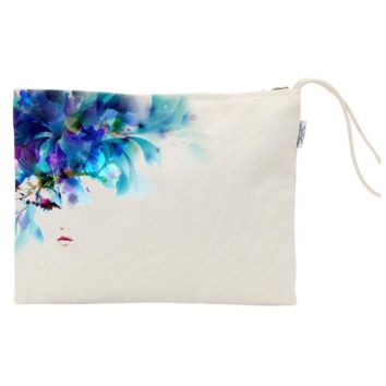 Creative Women Cotton Canvas Zipper Pouch Wallet Phone Pocket Cosmetic Bags for Make Up