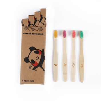 Customized Eco Biodegradable Baby Tooth Brush Natural Soft Baby Kids Bamboo Toothbrush 4 Pack