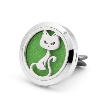 Cute Cat Design Stainless Steel Essential Oil Car Vent Clip Perfume Fragrance Diffuser