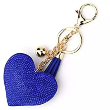 Cute Heart Shape Tassel Keychain with Rhinestones Charm Accessories Cellphone Handbags Bag Pendant Key Ring Gifts H269