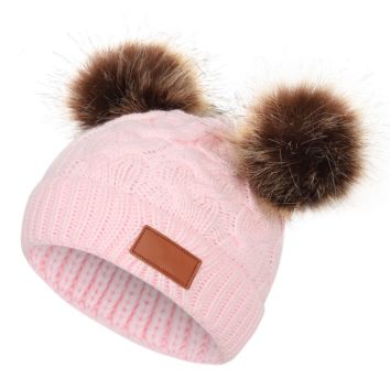 Cute Pompom Knitted Baby Beanie Hats Pom for Children