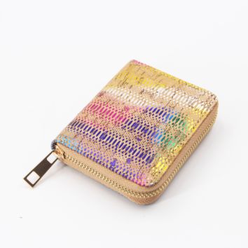 Design Cork Men's Wallet Zipper Bifold Wallet for Women Floral Cork Card Holder Flowers Printing Cork Short Zipper