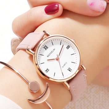 Design Pink Casual Quartz Watches Women Student
