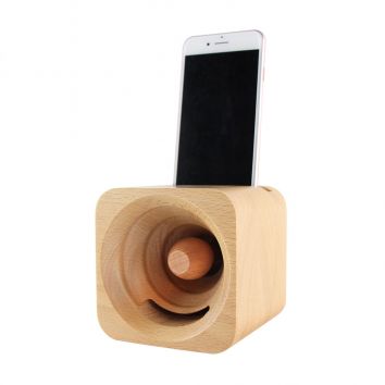 Design Portable Eco Friendly Maple Cherry Cellphone Wooden Phone Speaker