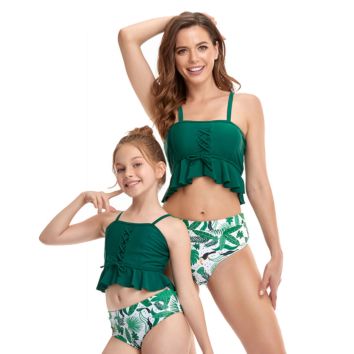 Designer Mommy and Me Matching Family Swimsuit Bikini Girls Swimsuits Two-Piece Swimwear