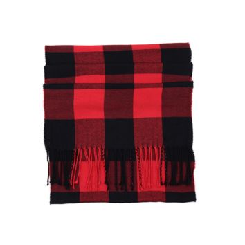 Designer Women Large Oversized Pashmina Buffalo Plaid Scarf Faux Cashmere Warm Scarf with Tassel