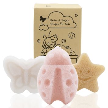 Different Cute Shapes Natural Konjac Baby Sponge Cute Shapes Natural Kids Sponges for Bathing