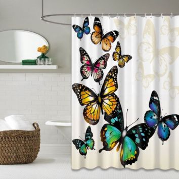 Digital Printed Shower Curtain Bathroom Sets Boy Water Proof Shower Curtain Fabric
