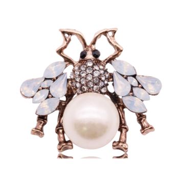 Directly Popular Creative Bee Pearl Alloy Insect Boutonniere Korean Brooch