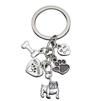 Dog Bone Dog Paw Alloy Key Chain for Women Girl Bag Keychain Charm Pendant Jewelry Accessories Gift for Dog Lover