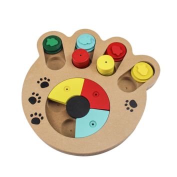 Dog Iq Training Fun Feeder Pet Interactive Toys Wooden Fun Multifunctional Dog Food Turntable
