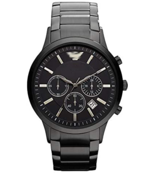 Drop Shipping Stainless Steel Chronograph Black Dial Ar Men Watch