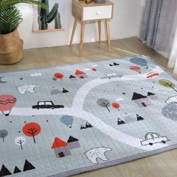 Eco Friendly Baby Playmat Kids Playmat Playmat with Cute Pillow