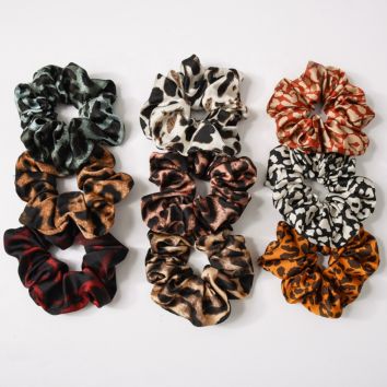 Elastic Satin Animal Printing Women Hair Band Ropes Chic Leopard Pattern Hair Scrunchies Accessories