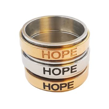 Emotional Hope Women Jewelry Modern Revolving Men Circlet Logo Excellent Stainless Steel Ring B9
