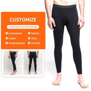 Enerup Merino Wool Polyester Men Base Layer Running Tights Sports Athletic Leggings Thermal Underwear Quick Dry Pants Long Johns