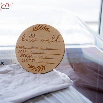 Engraved Newborn Stats Hello World Baby Name Sign Plaque Baby Name Announcement Card