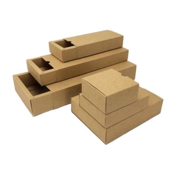 Environmentally Friendly Kraft Paper Drawer Carton Brown Drawer Gift Boxes Print Package Box