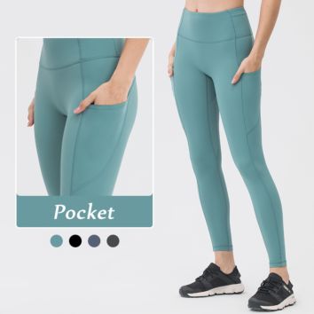 Essential Polyester Seamless Leggings Spandex Fitness Leggings Yoga Pants Compression Leggings with Phone Pocket