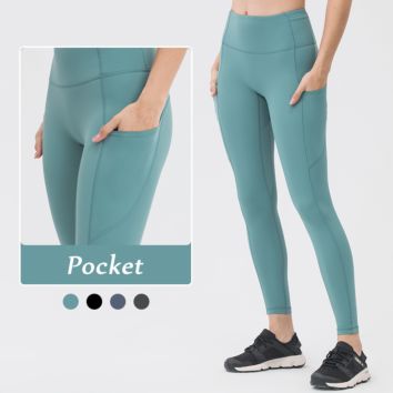 Essential Polyester Seamless Leggings Spandex Fitness Leggings Yoga Pants Compression Leggings with Phone Pocket