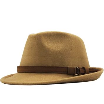 Wide Brim Wool Felt Fedora Hat