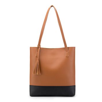 Fashionable Large Capacity Tassel Design Pu Leather Shoulder Tote Bag Women Handbag