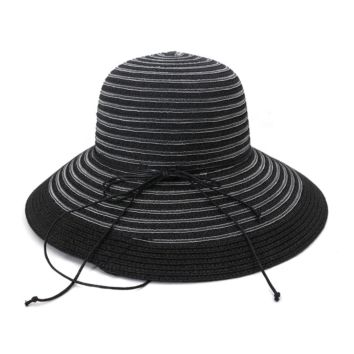 Female Uv Protection Beach Lady's Bucket Hat Big Wide Brim Flower Sun Straw Hat for Women