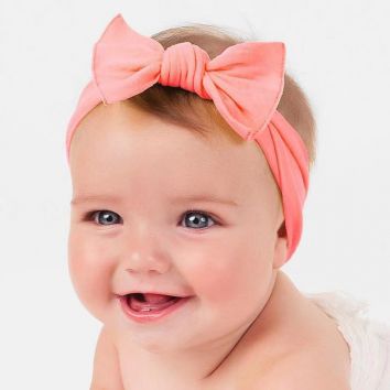 Fit All Baby Bowknot Headwrap Kids Bow Cotton Solid Color Headband Infant Newborn Headbands