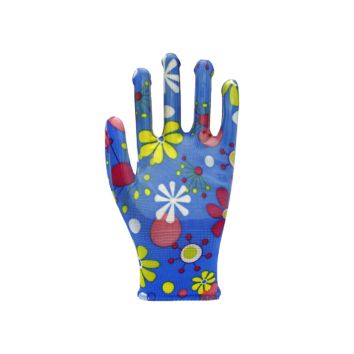 Flower Design Polyester Garden Gloves Nitrile Coated Safety Work Gloves/Garden Gloves