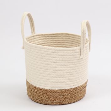 Foldable Baskets Multi-Function Decorative Woven Cotton Rope Laundry Basket with Handles