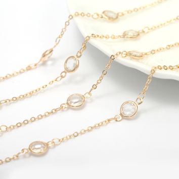 for Jewelry Making Zircon Brass Chain With