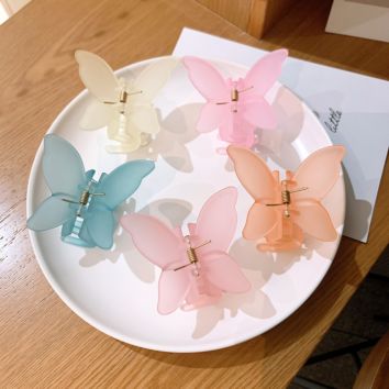 Frosted Jelly Korean Butterfly Shaped Temperament Catch Clip Headdress Hair Clip Shark Clip Hair Accessories