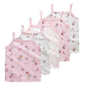 Girls Camisole Singlet Children Underwear Tank Cute Baby Princess Undershirts Cotton Crop Tops for Kids Clothing