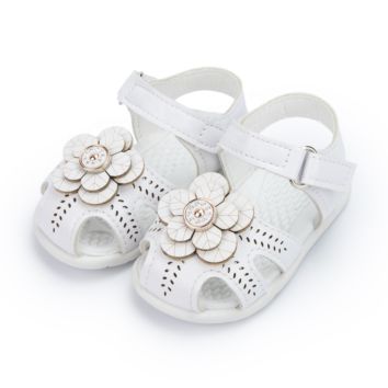 Girl's White Closed-Toe Princess Dress Shoes Infant Gigi Fisherman Baby Sandal Infant Size