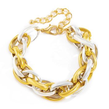 Gold Silver Oval Link Chain Bracelet for Women Aluminum Circles Chain Female Bracelets Bijoux