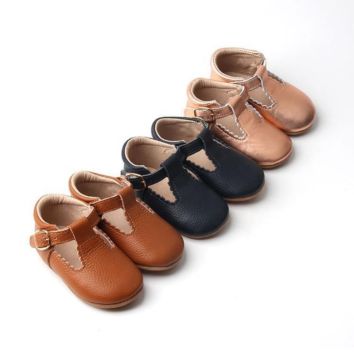 Gorgeous Handmade Soft Sole Leather T Bar Baby Shoes Mary Jane Baby Girl Shoes