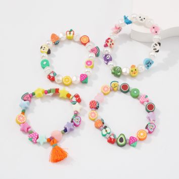 Handmade Clay Bead Jewelry Cute Leisure Holiday Style Fruit Star Bracelet