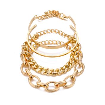 Hip Hop Cool Cuban Multi Layered Bracelets Adjustable Charm Link Chain Bracelet Jewelry