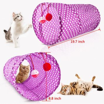 Interactive Set Plastic Cat Teaser Wand/Pole/Cat Tunnel/Feather Toy