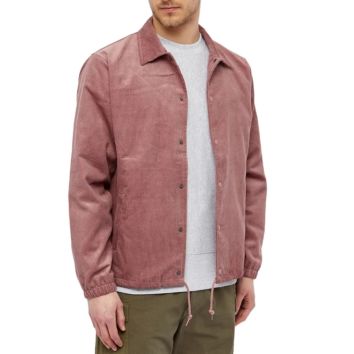 Japanese Style Embroidery 100% Cotton Corduroy Plain Pink Coaches Jacket