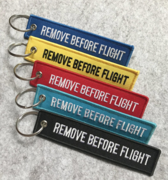 Keychain Jet Tag Remove before Flight Embroidered Key Ring Text Motorcycle Car Biker Airplane Personalized Key Fob