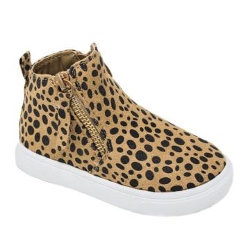 Kid Shoes Footwear High Top Polka Dot Cheetah Toddler Girls Sneakers