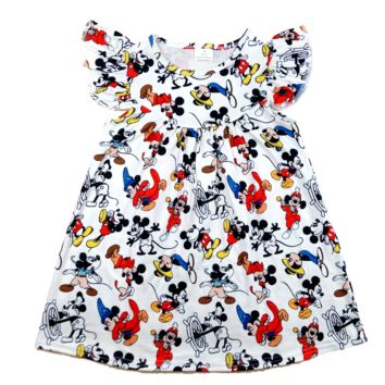Kids Clothing Flutter Sleeve Girls Pearl Dresses Milk Silk Fall Dress Boutique Baby Dress