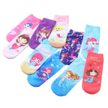 Kids Cotton Mermaid Cartoon Short Socks