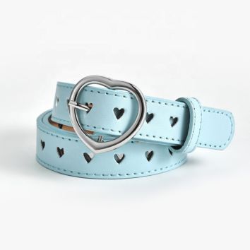 Kids Faux Leather Belt Children Heart Hollow Carved Cute Belts